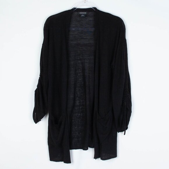 Trouve Ruched Sleeve Open Front Cardigan Size XS/S - Picture 1 of 5